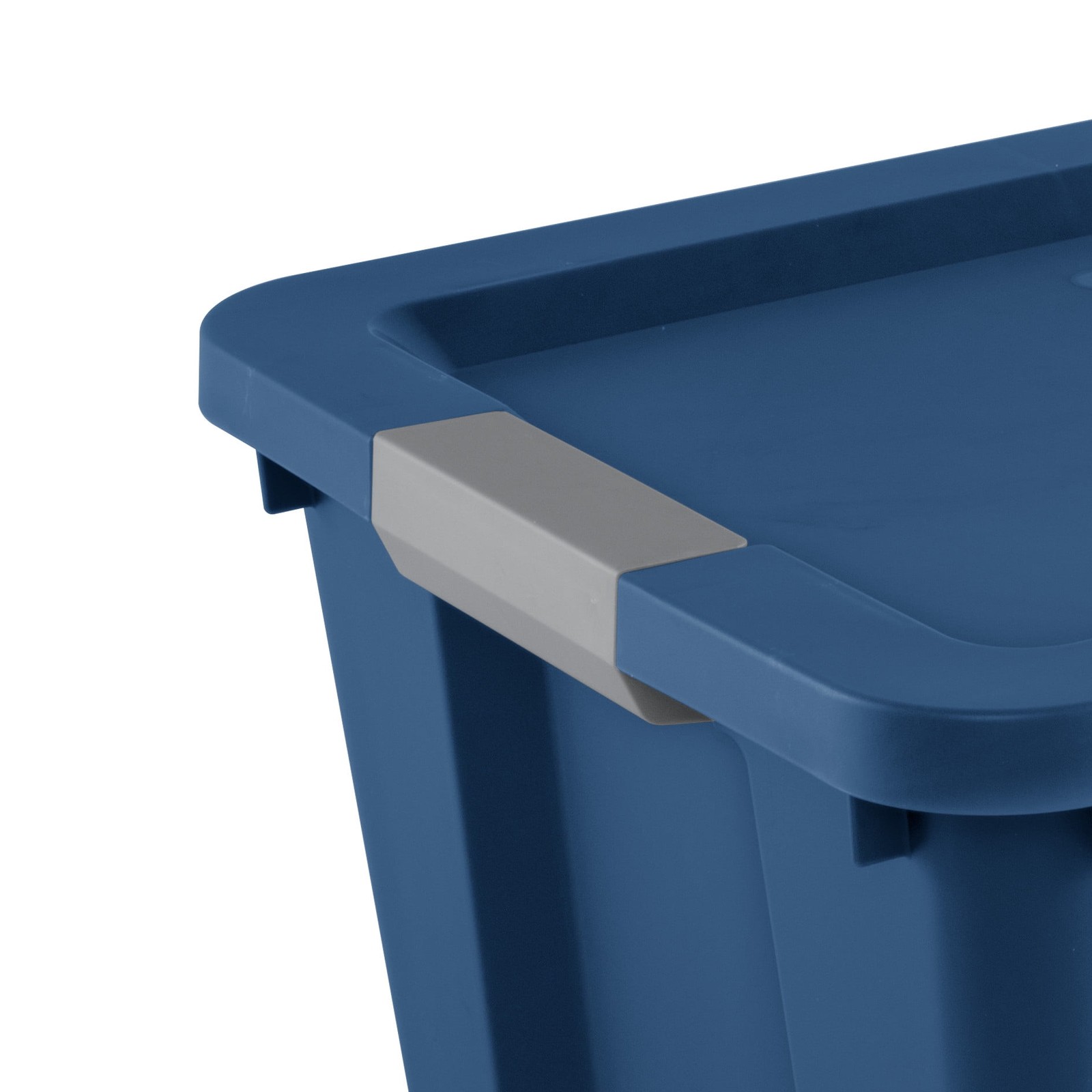 20 Gallon Large Storage Bin, Plastic Storage Container with Latch Lid, Blue