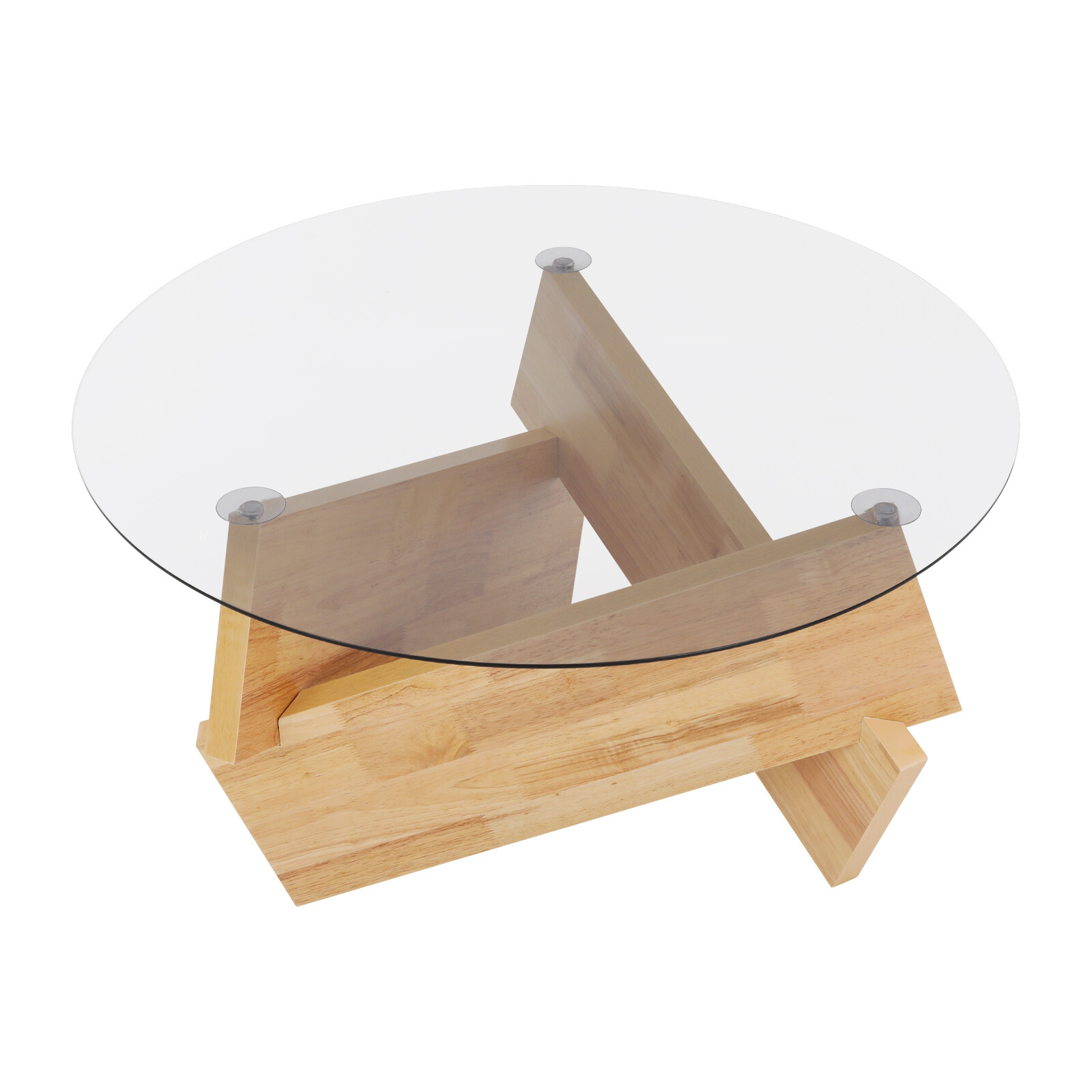 16.1'' H Round Modern SideTable Side Table with Tempered Glass Top End Table ?