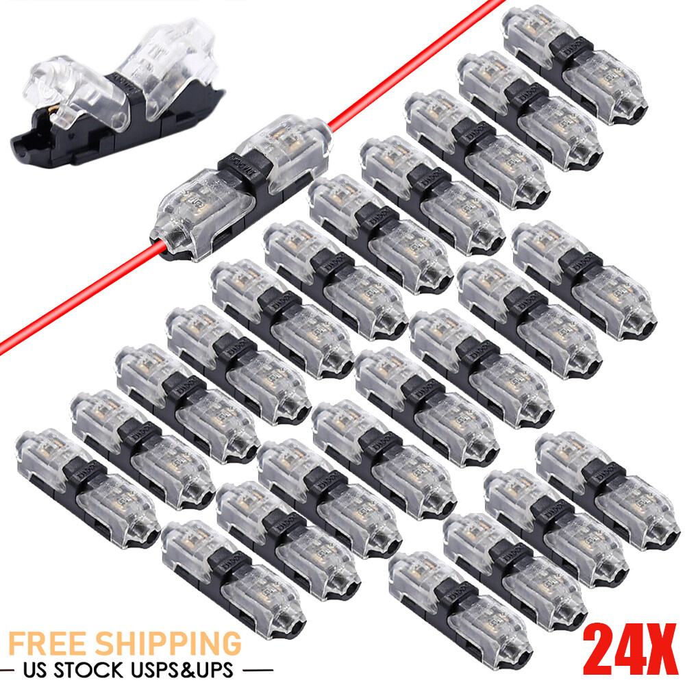 24PCS Low Voltage Wire Connectors 1Pin 1Way Universal Compact Wire18-22AWG