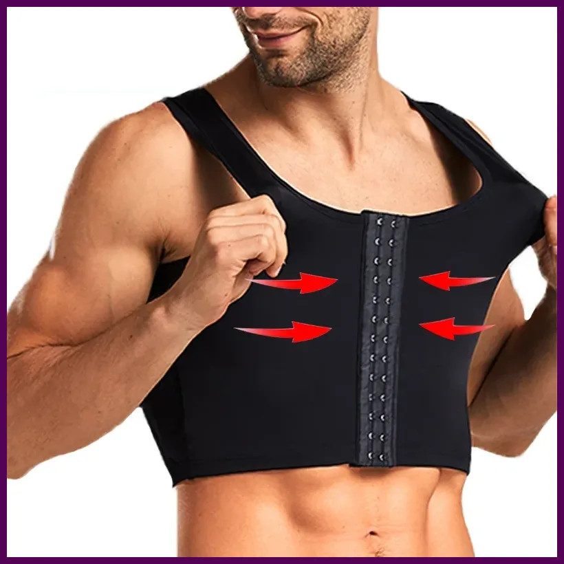 Chaleco de pecho para hombre, vendaje para el sudor, ropa interior ajustada, cor