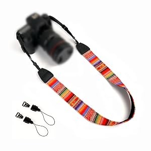 Camera Strap Canvas Rainbow Shoulder Strap with Quick Release Buckles |
