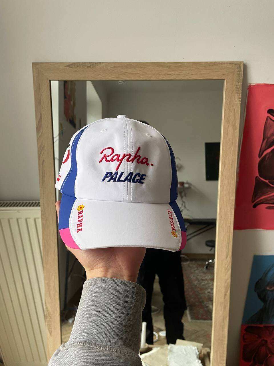 RARE Rapha x Palace Cycling Cap White/Pink/Blue Rare Collaboration