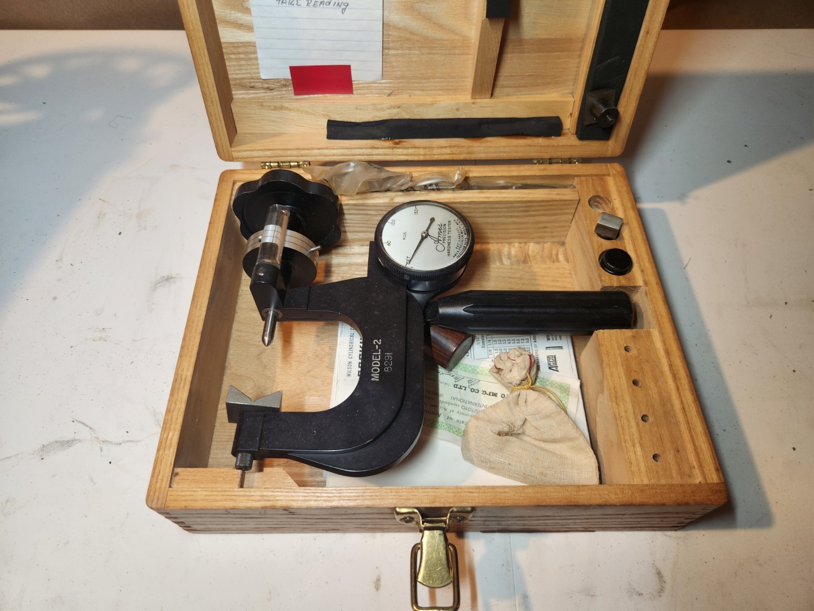 Ames Portable Hardness Tester Model 2 with Original Case / Very Good Condition