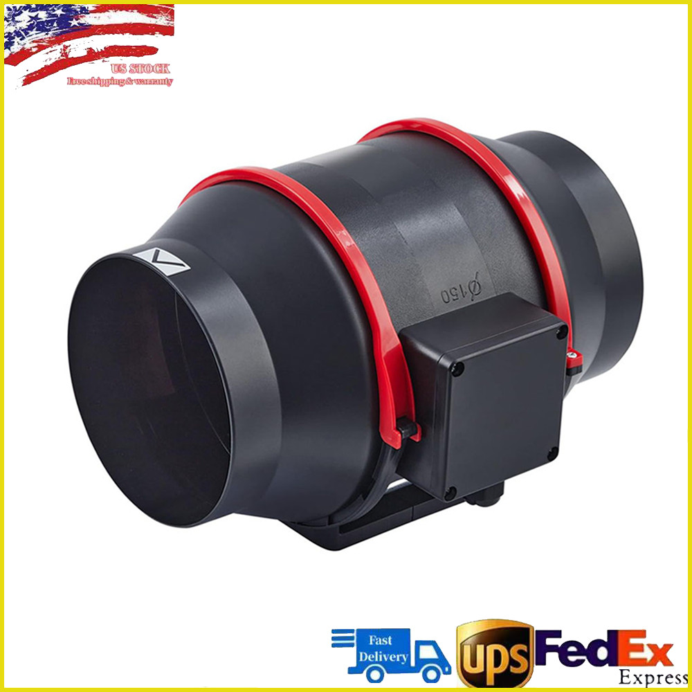 6 Inch Inline Duct Fan HVAC Exhaust Blower Variable Speed Controller 312 CFM