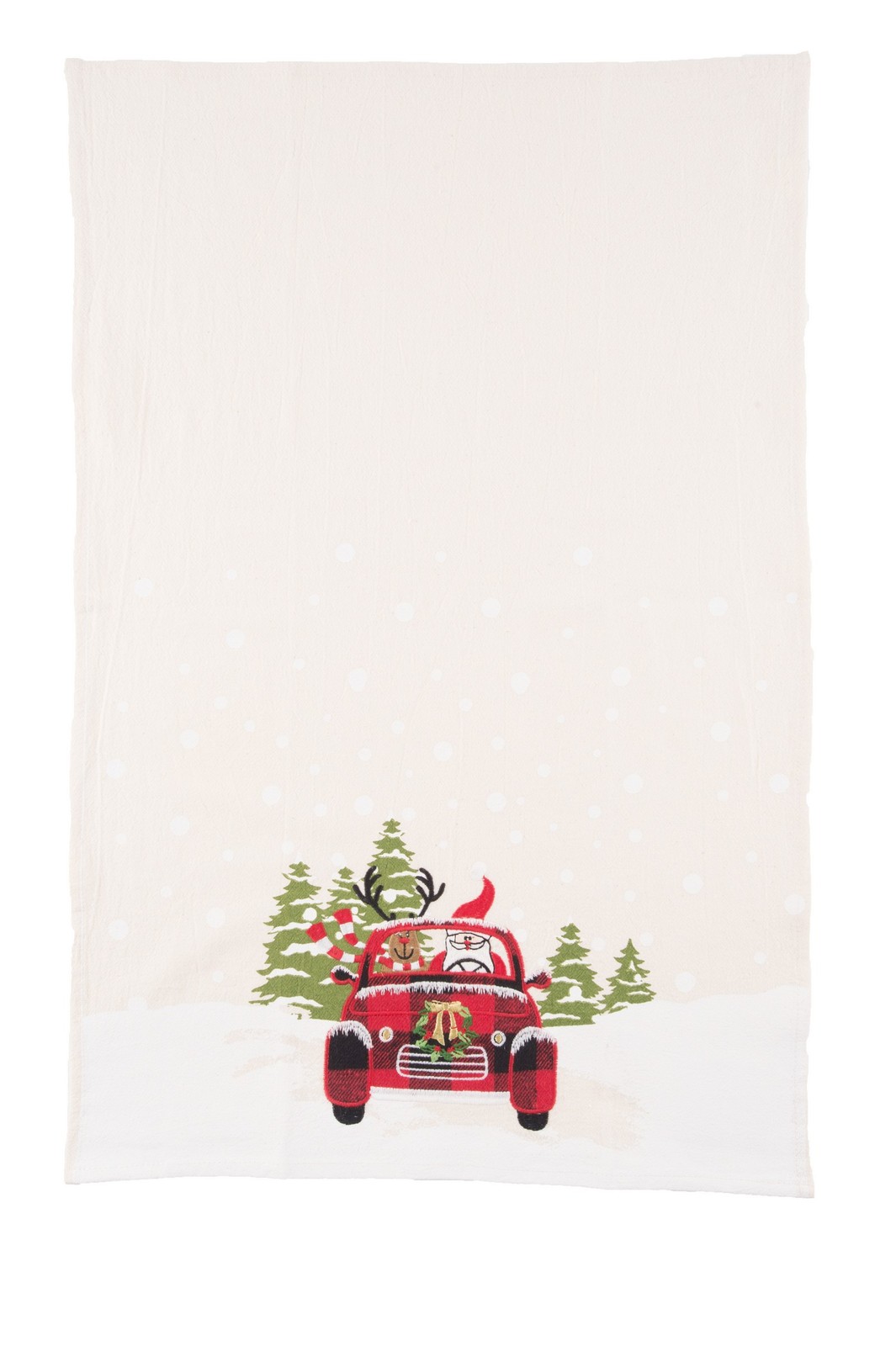 27" x 18" Reindeer Driving Red Plaid Truck "Road Trip Friends" Christmas Winter