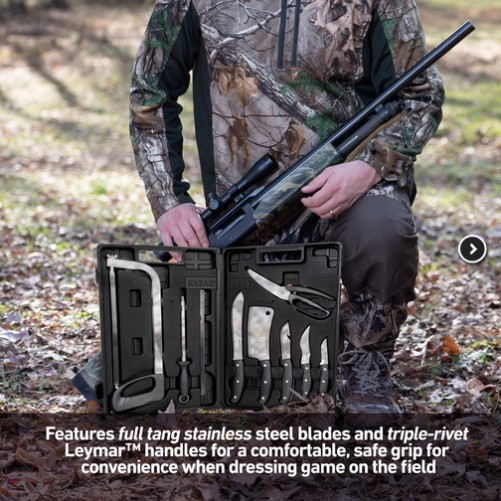 13pc Game Processing Knife Set Field Dressing Kit Deer Hunting Butcher Set