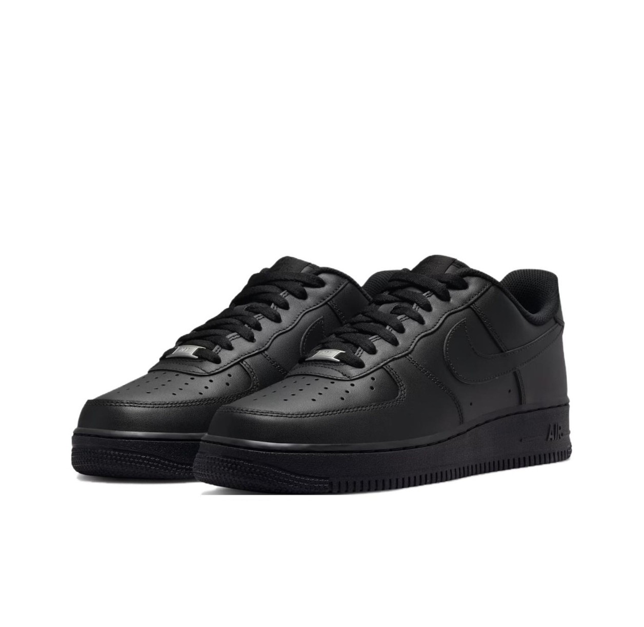 Nike Air Force 1 Low Triple Black Full Leather Sneakers Unisex