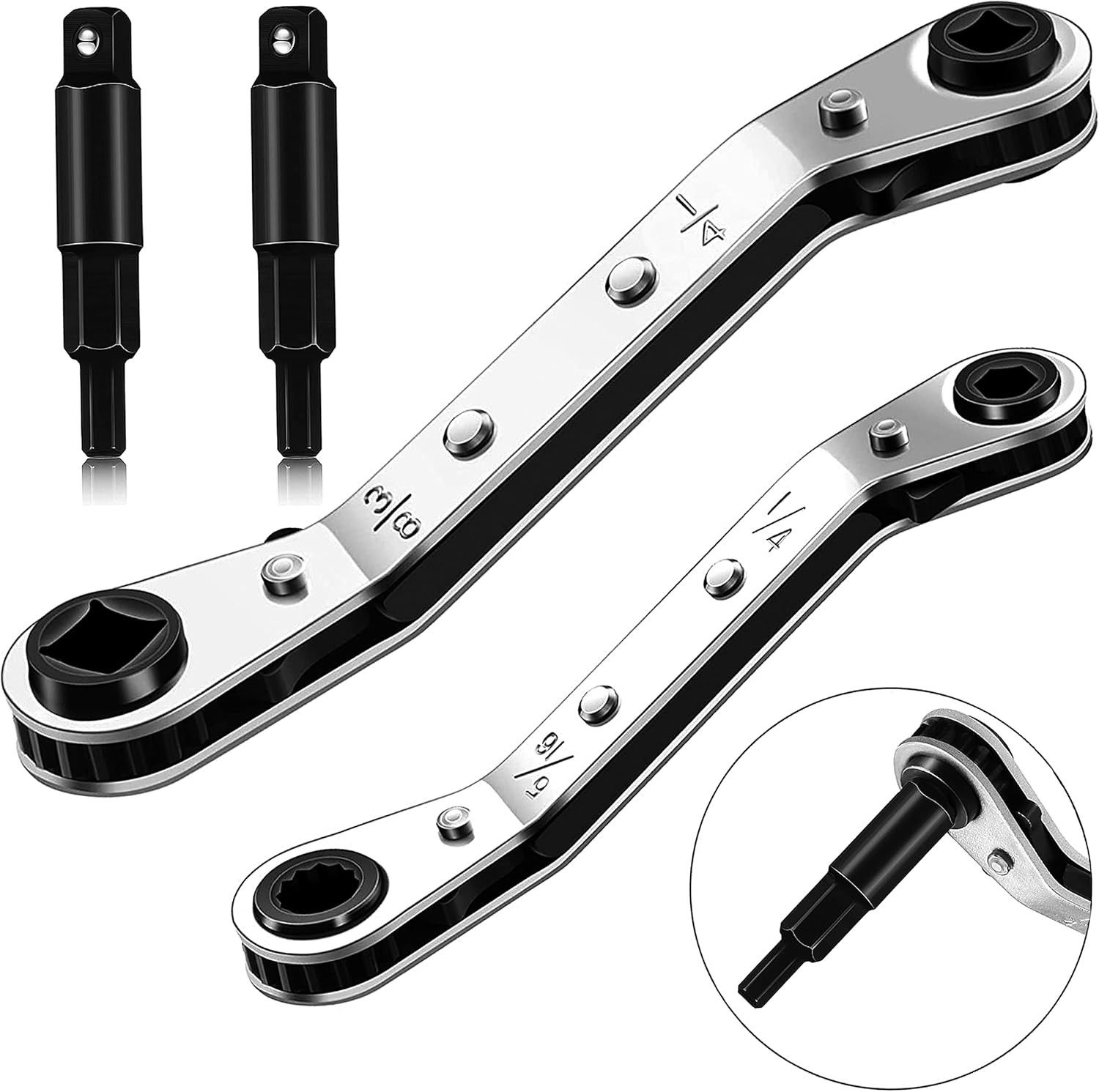 Hvac Service Wrench Tools:3/16” to 3/8” 5/16'' X 1/4''Air Conditioner Valve Rat