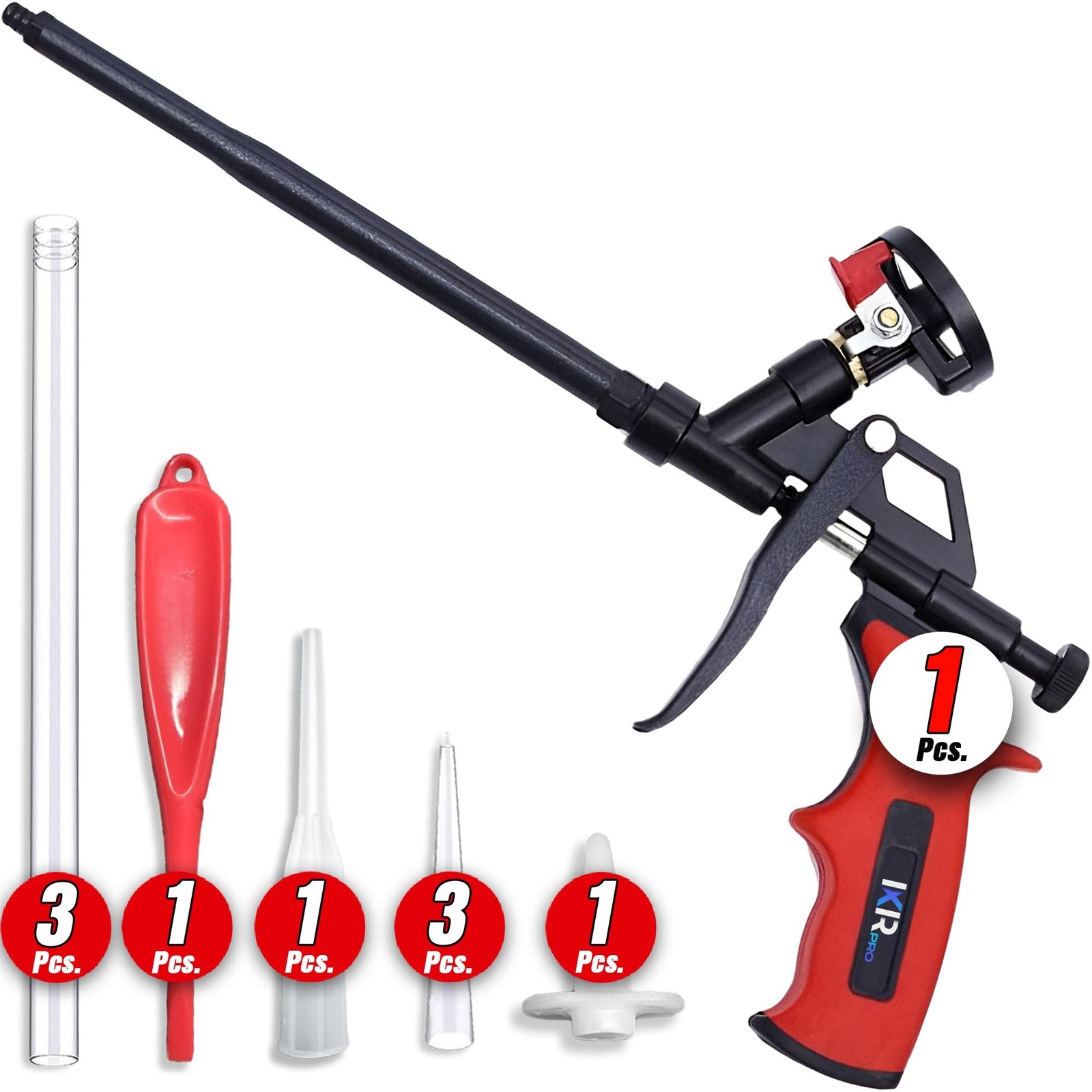ixirpro Mega Professional Expanding Foam Spray Gun (1 Insulation Gun + 9 Exte...