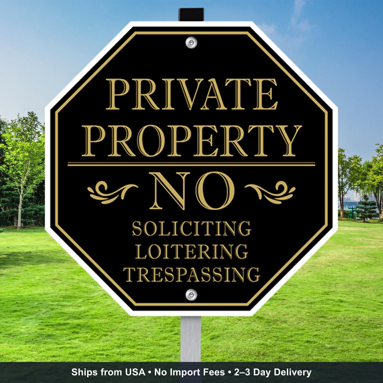 No Trespassing Signs Private Property, No Soliciting Sign for House, 10 x 10 Inc
