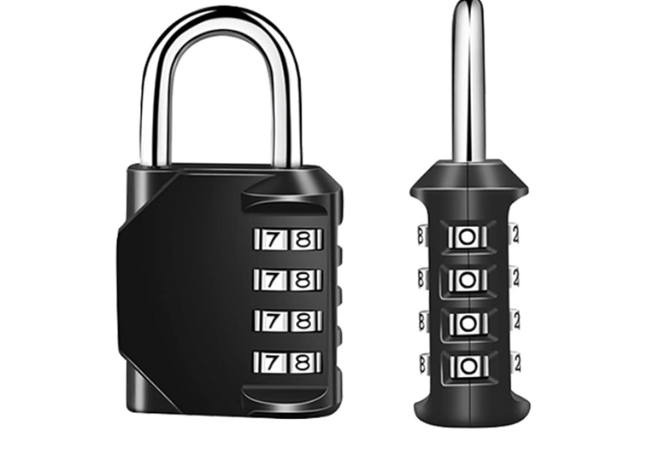 Combination Lock Resettable 4-Digit Anti Rust Weatherproof Padlock Metal Locks