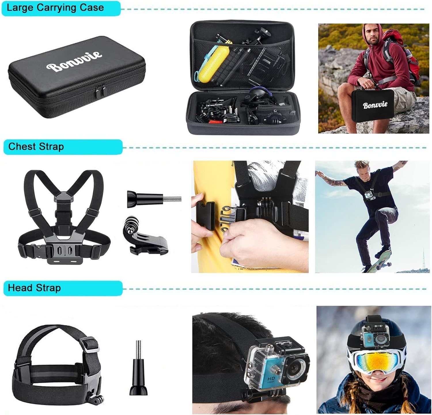 Versatile 50-in-1 Action Camera Accessory Kit for Vloggers & Outdoor Enthusiasts