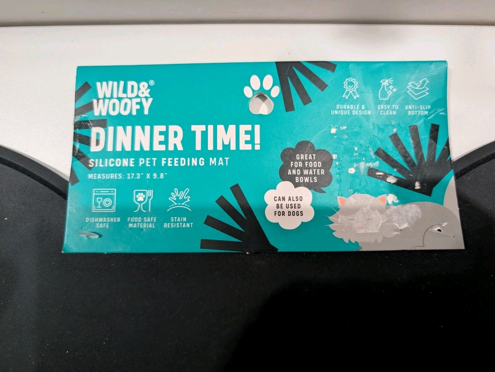 Wild And Woody Pet Feeding Mat Cat Ear Shape BIN 2