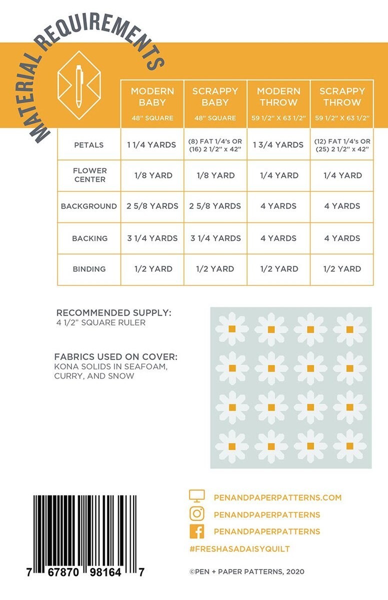 Fresh As A Daisy Quilt Pattern by Pen + Paper Patterns