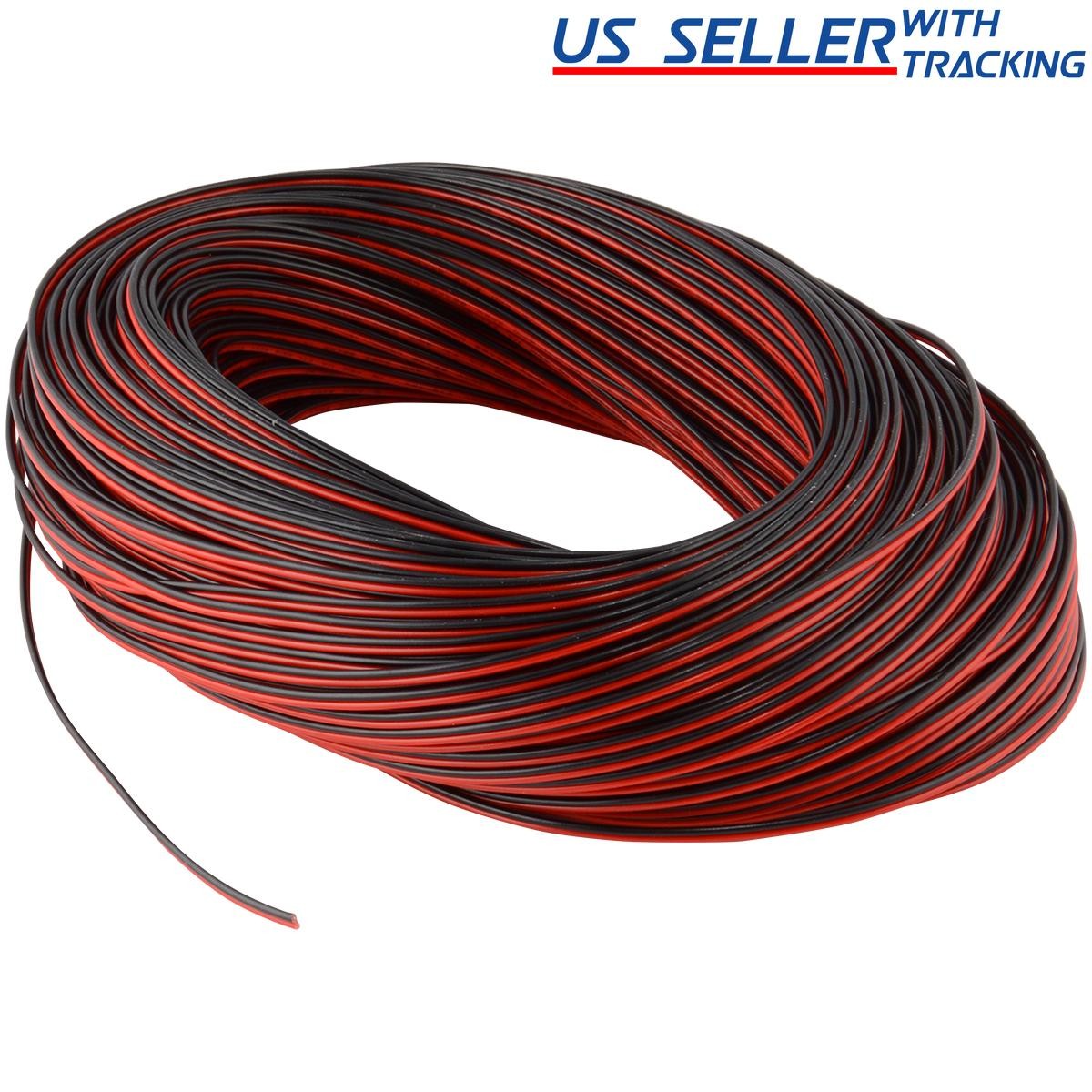 66ft Extension Cable Wire Cord for LED 20M 22AWG 22/2 Low Voltage Black & Red
