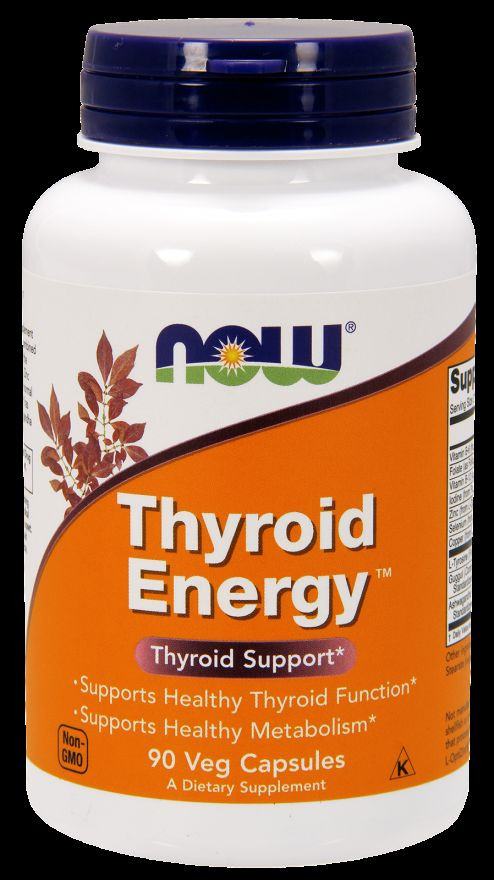NOW Foods Thyroid Energy 90 Caps Iodine Tyrosine Ashwagandha Zinc 06/2027