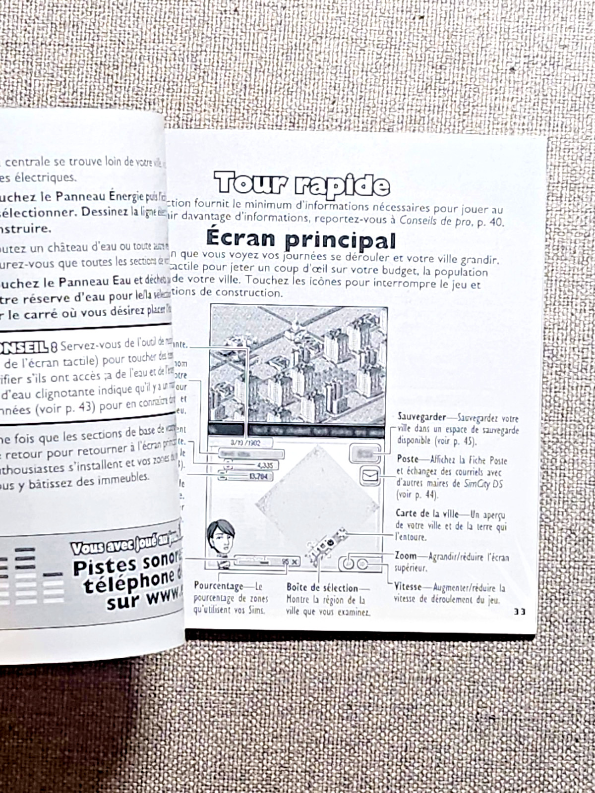 SimCity DS Instruction Manual Only - Nintendo DS