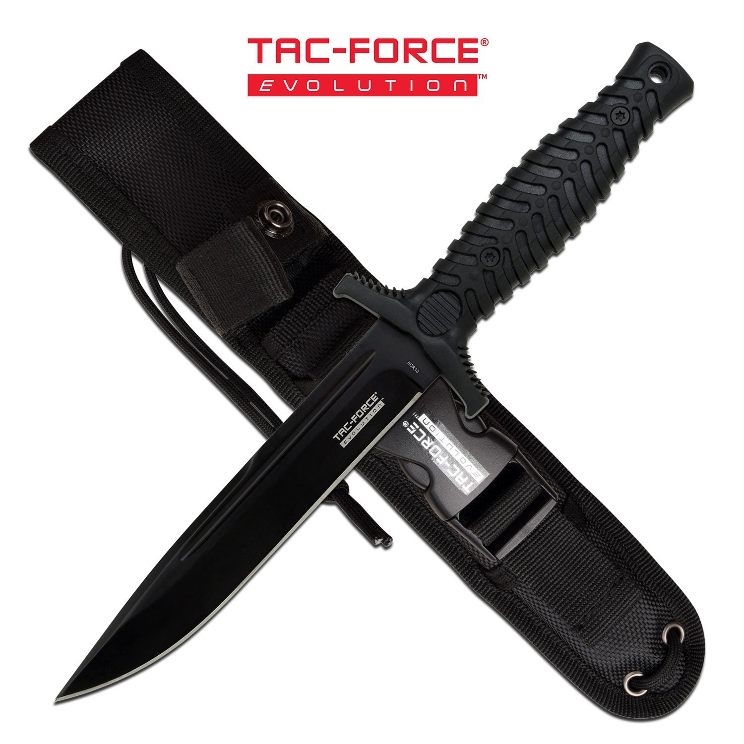Dagger | 5.75" Blade Tac-Force EVOLUTION Black Military Combat Tactical + Sheath