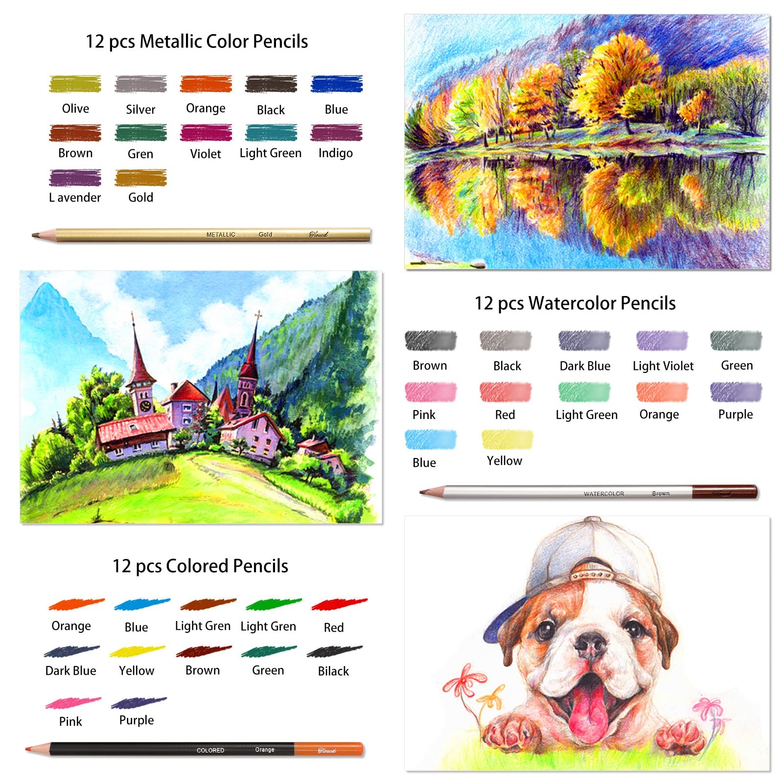Tioucd 73 Pcs Drawing Kit – Professional Art Supplies Medium, Multicolor