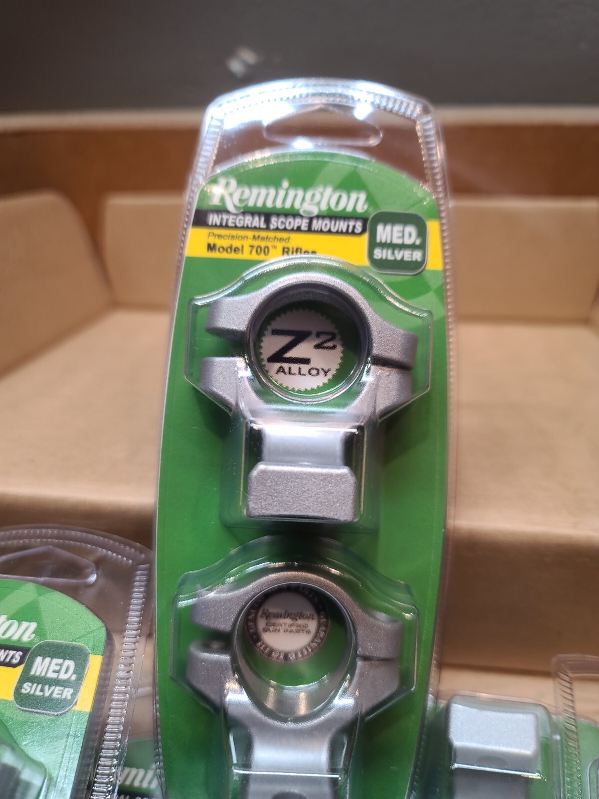 Remington 700 Integral Scope Ring Mounts Medium Silver 19424 1" NEW IN PACKAGE