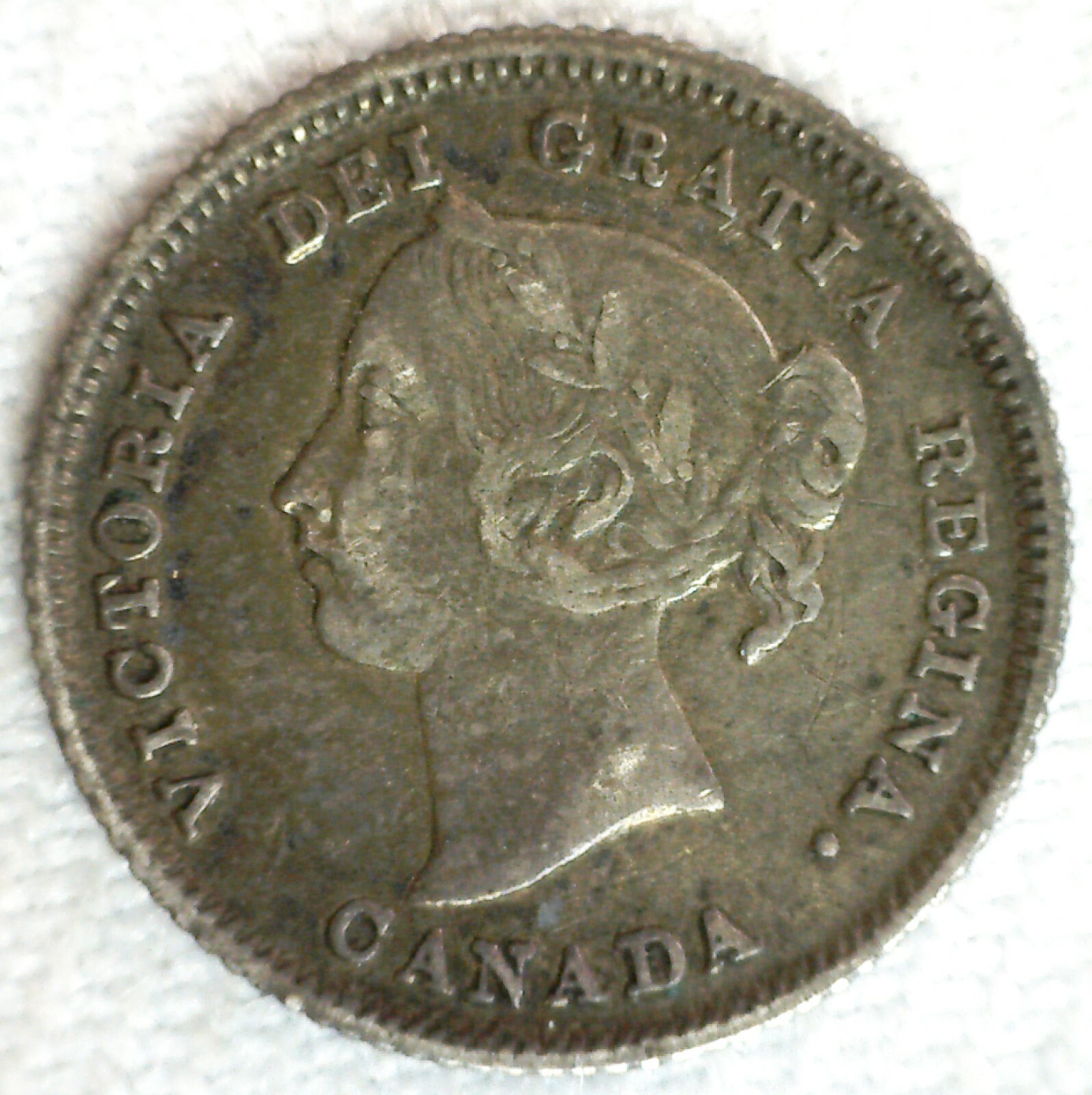 1882 H Canada Silver Five Cents Coin 5c Canadian Extra Fine Circulated Victoria