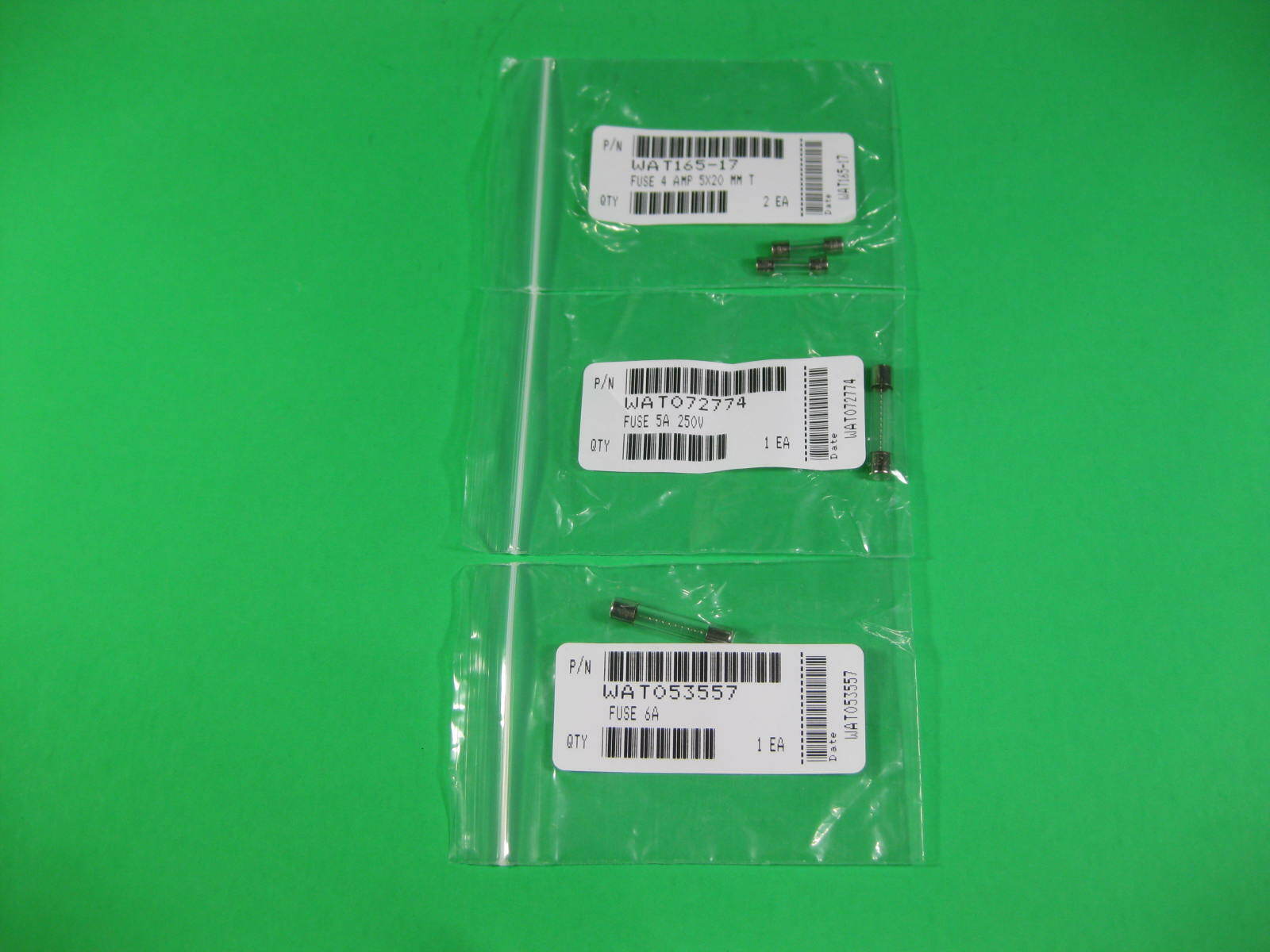 Waters WAT165-17 (x2) 4A WAT 072774 (x1) 5A WAT 053557 (x1) 6A (1 Set) -- New --