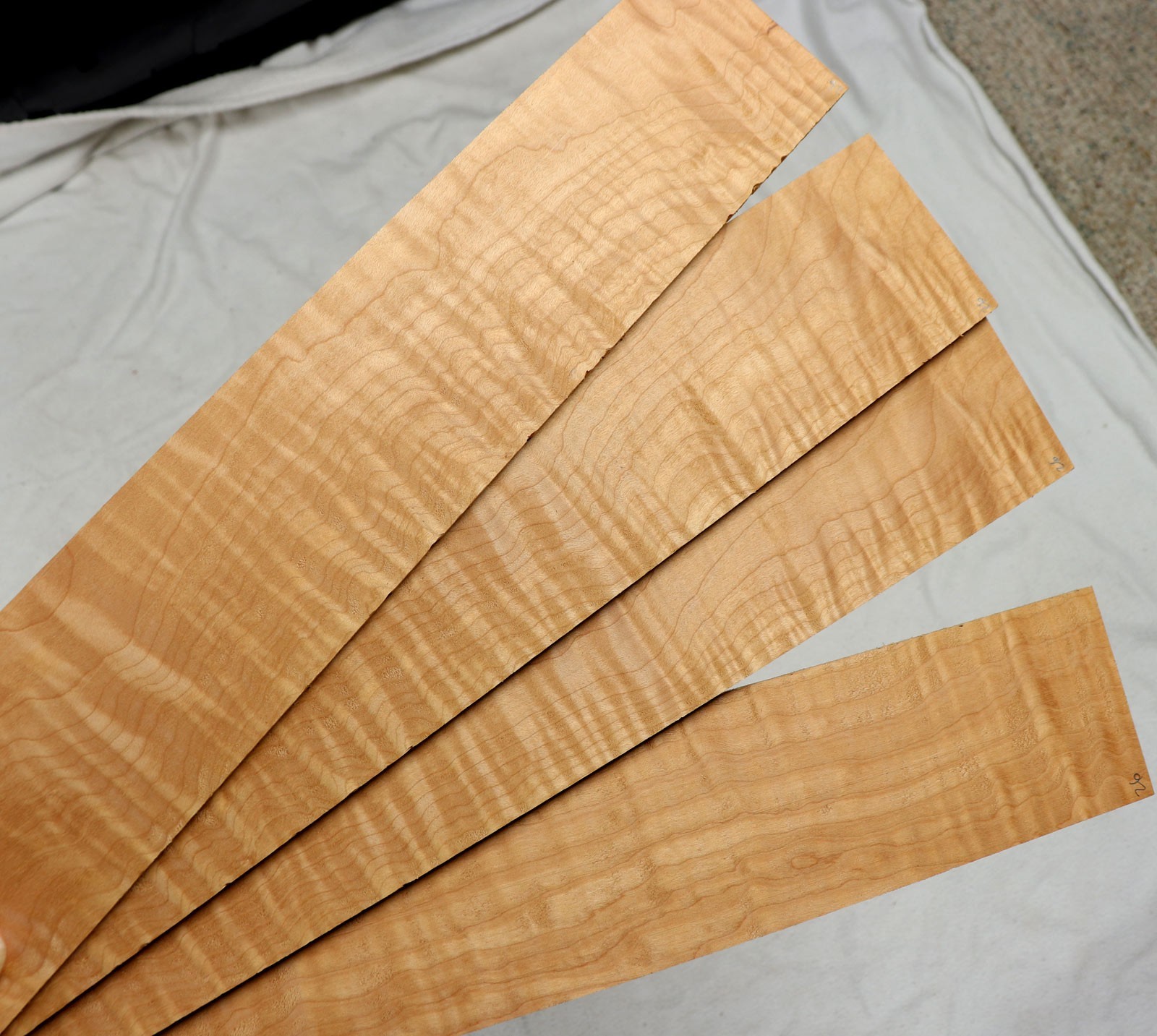Quilted Maple guitar fingerboard blank fretboard 3.1x19.9" QMF26