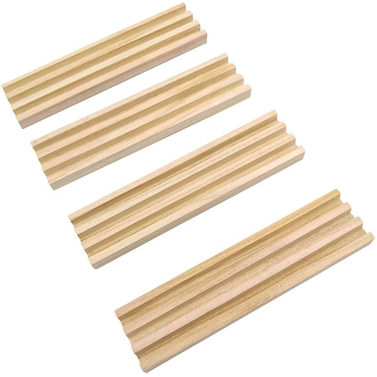 Domino Trays Holders Rack - Set of 4 Wooden Tiles Stand Holders Dimonos Board...