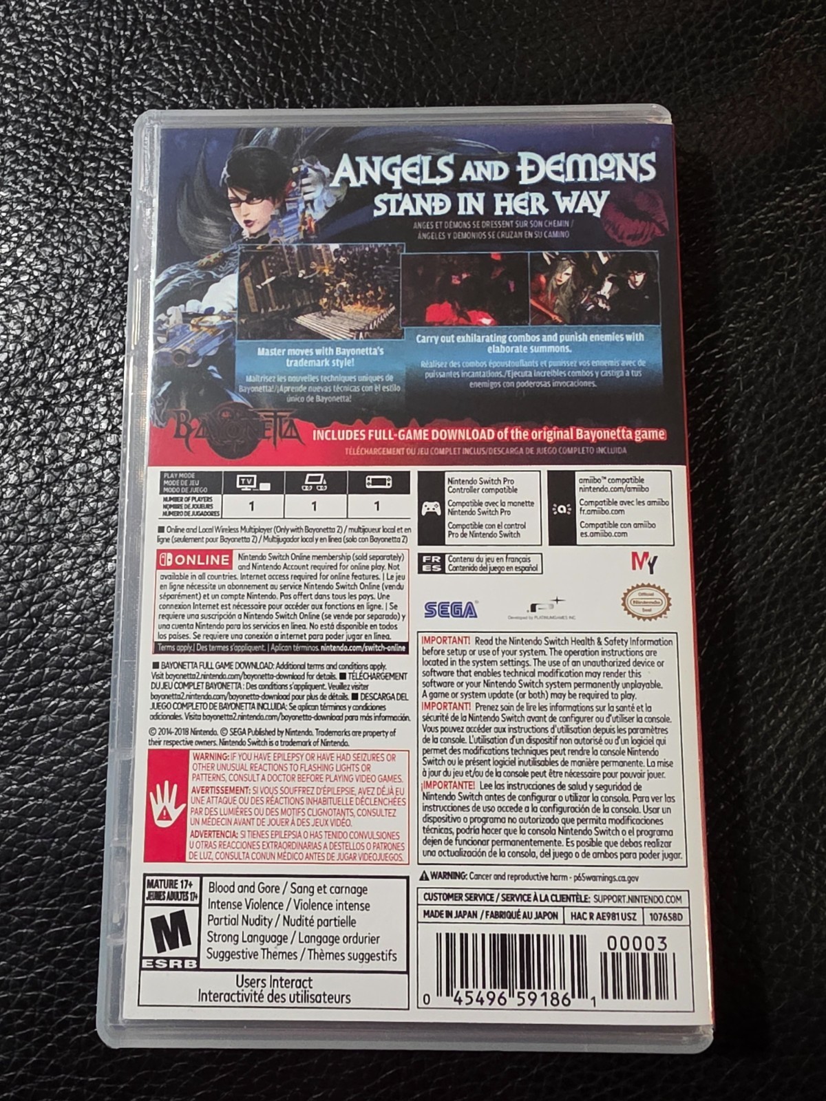 Replacement Case (NO GAME) Nintendo Switch Bayonetta 2
