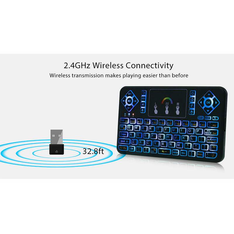 Mini Color RPG Backlight USB Wireless Keyboard Touchpad Mouse Remote Control NEW
