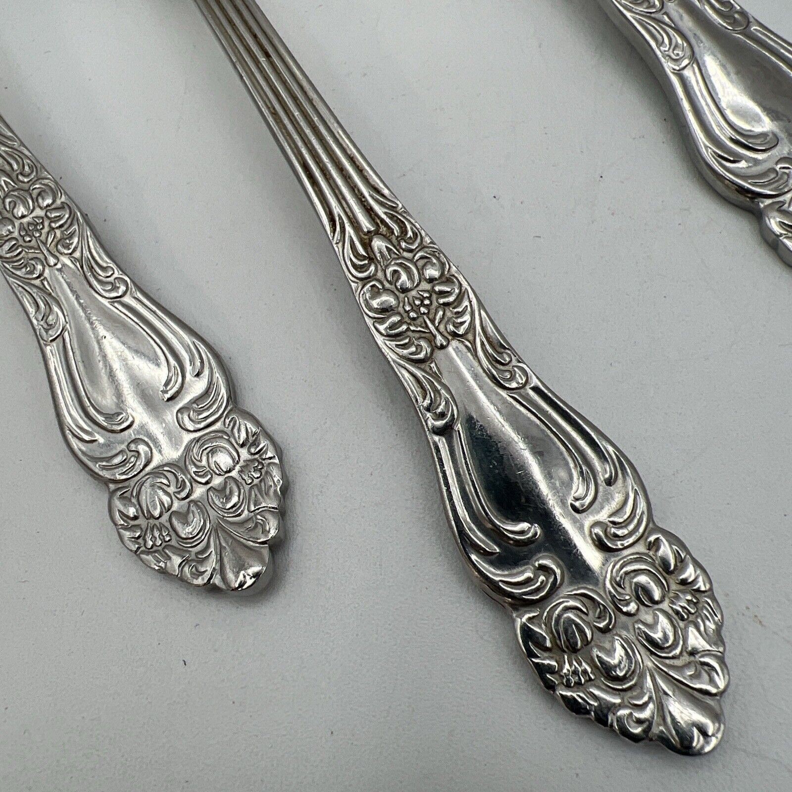 5 Oneida ARBOR AMERICAN HARMONY Stainless Tablespoons Pasta Beaded Flatware