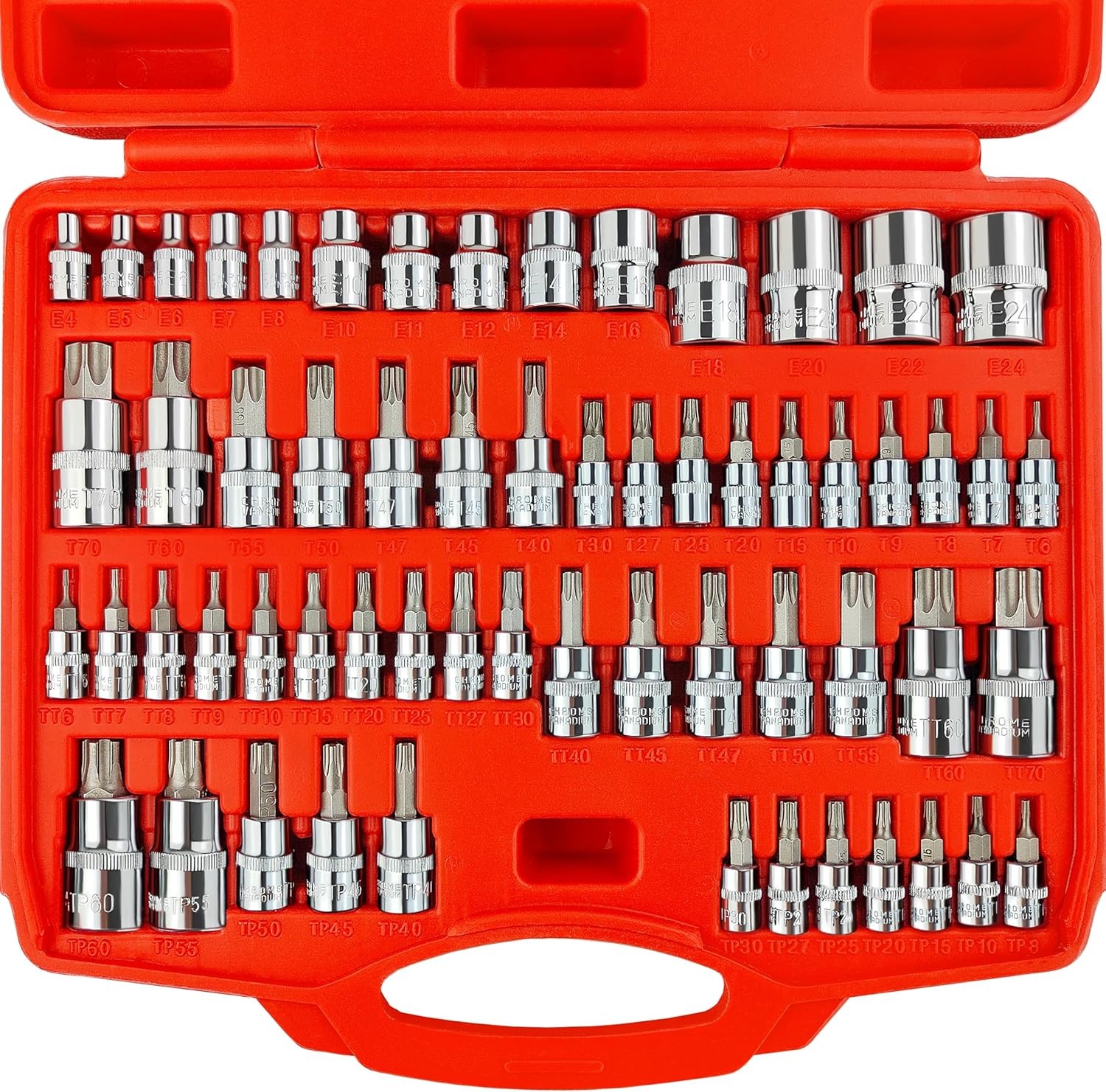 Master Torx Bit Socket and External Torx Socket Set, 60-Piece