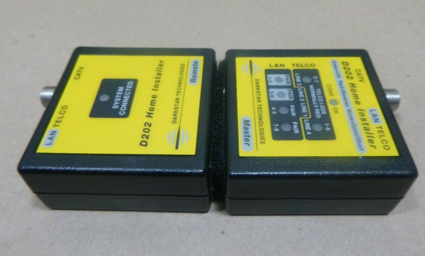 DARKSTAR TECHNOLOGIES D202 HOME INSTALLER CABLE TESTER LAN CATV TV TELCO