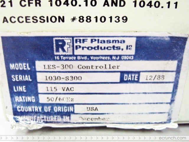 RF PLASMA PRODUCTS LES-300 CONTROLLER LASER ENDPOINT SYSTEM 300