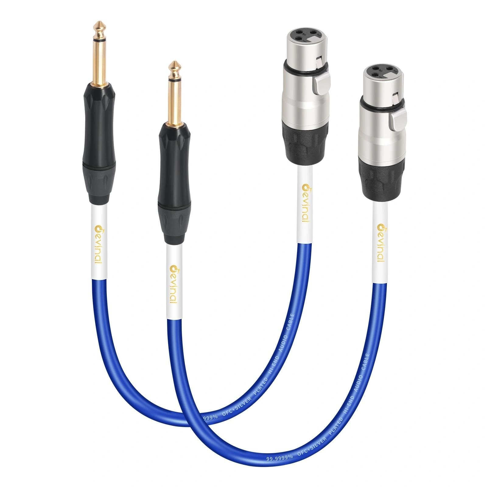 XLR Female to 1/4 inch TS Cable Hi-Fi Grade Unbalanced Female XLR to Quarter ...
