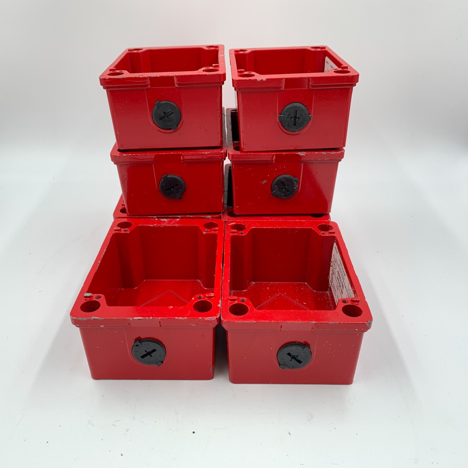 8 Pack Mircom BB-700WP Alarm Surface Mount Backbox Red