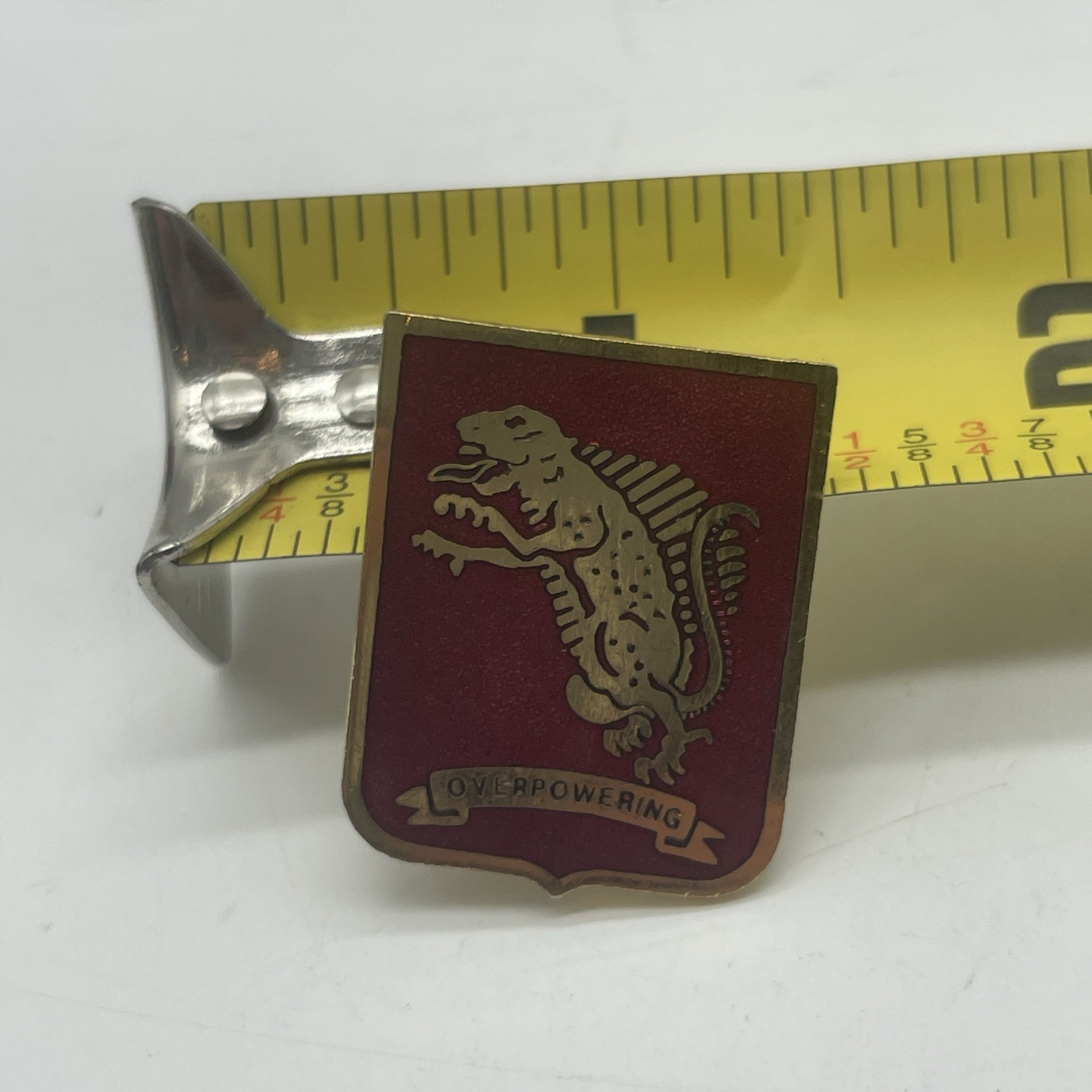 U.S. Military 817th Tank Battalion Unit Crest DUI Pin Insignia OVER POWERING