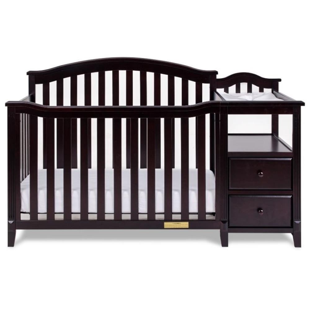 AFG Baby Furniture Kali 4-in-1 Convertible Crib w/ Toddler Guardrail Espresso
