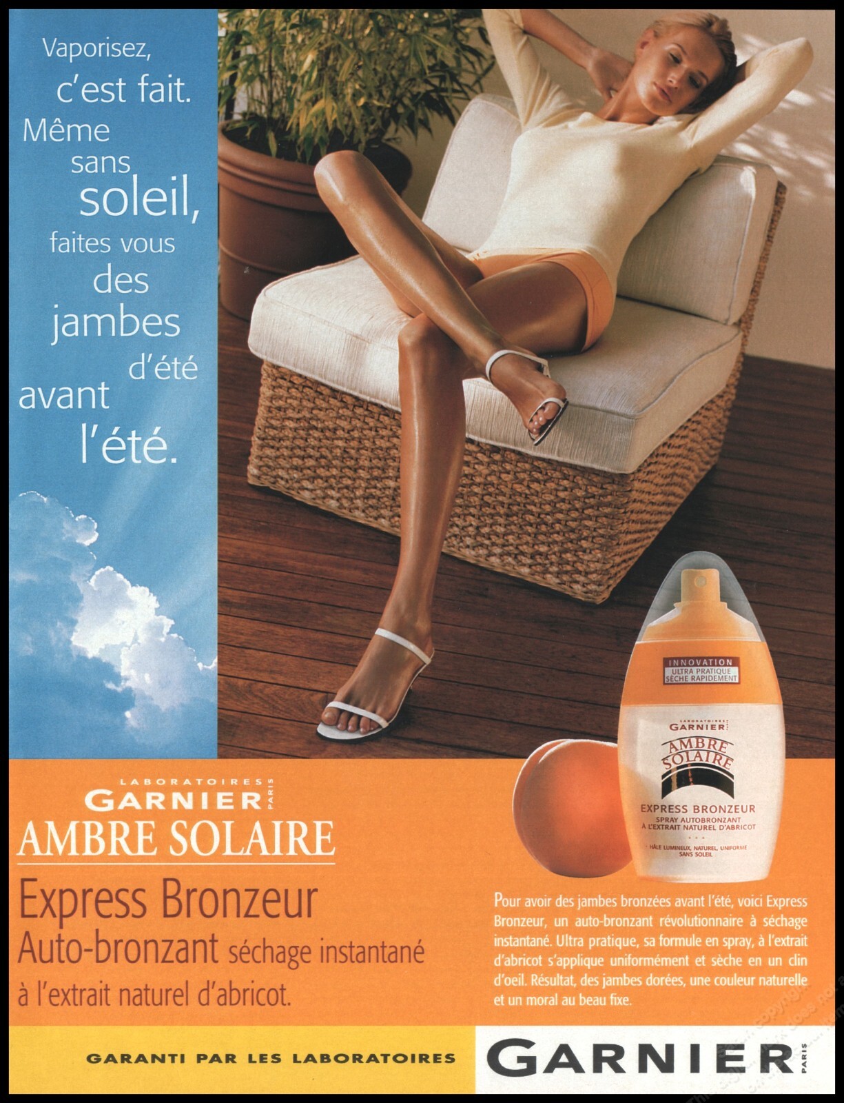 1990's High Heels Body care Garnier Print Ad Women Fashion Long Legs shoes-1pg