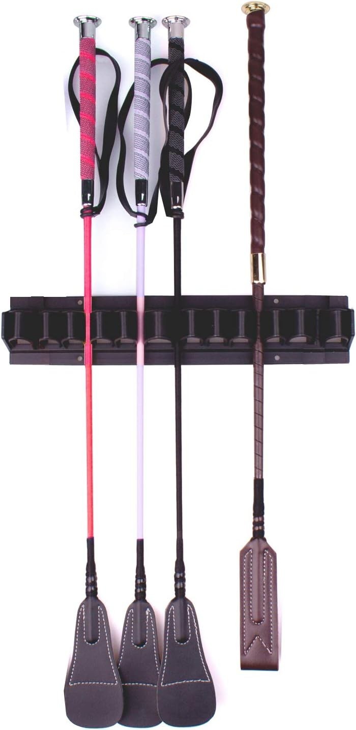 Elegant Wall-Mounted Horse Crop Holder - Adjustable Rack for Sturdy Storage