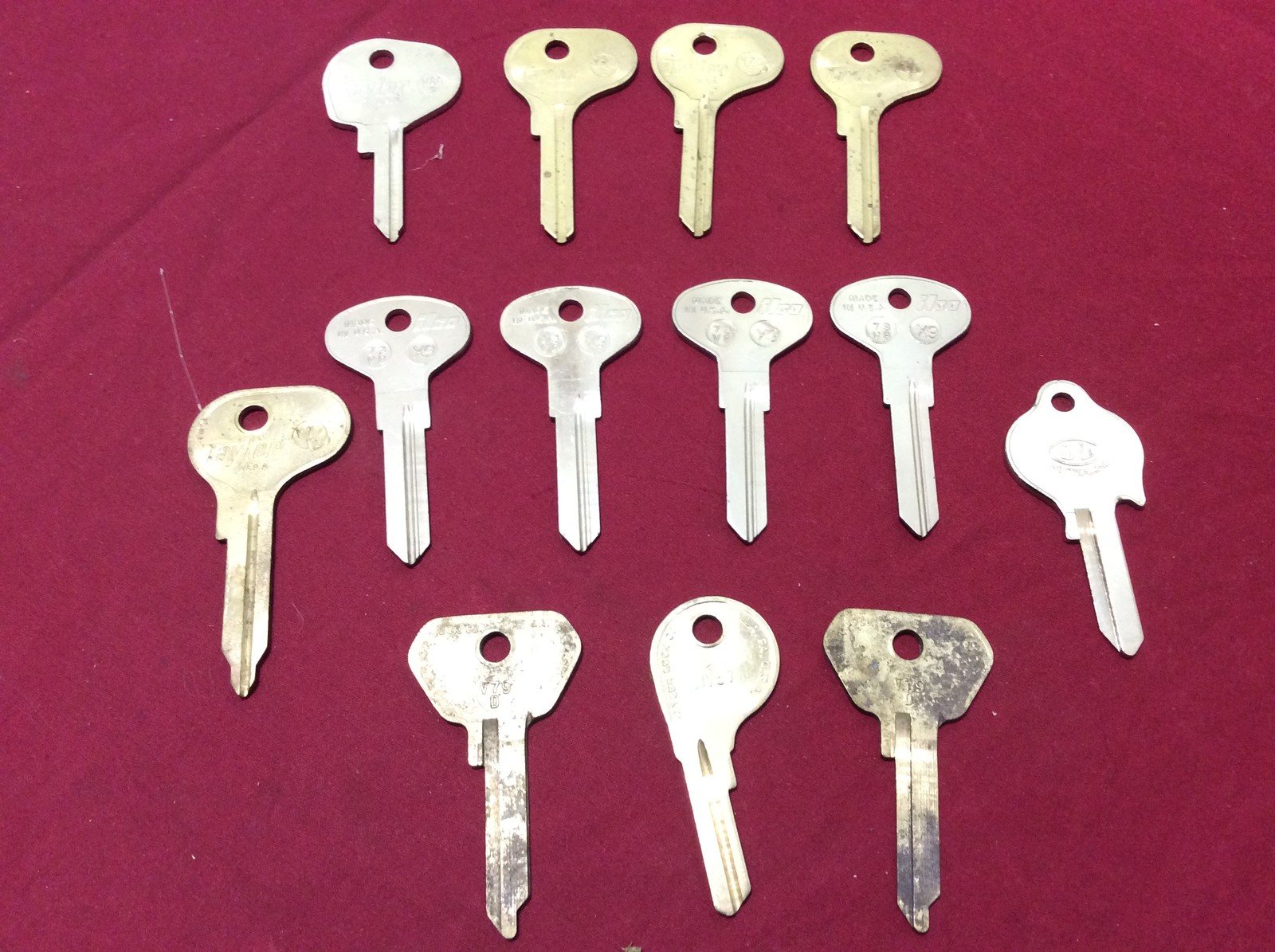 VW by Taylor & Ilco Assorted X9, 63VR, VW77, etc Key Blanks, Set of 13-Locksmith