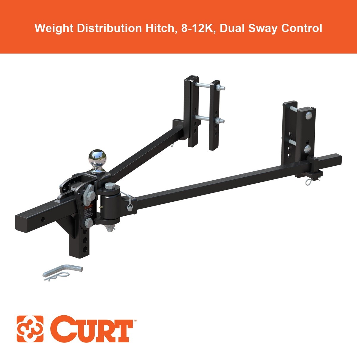 TruTrack 2P Trunnion Weight Distribution Hitch with 2x Sway Control, 8-12K