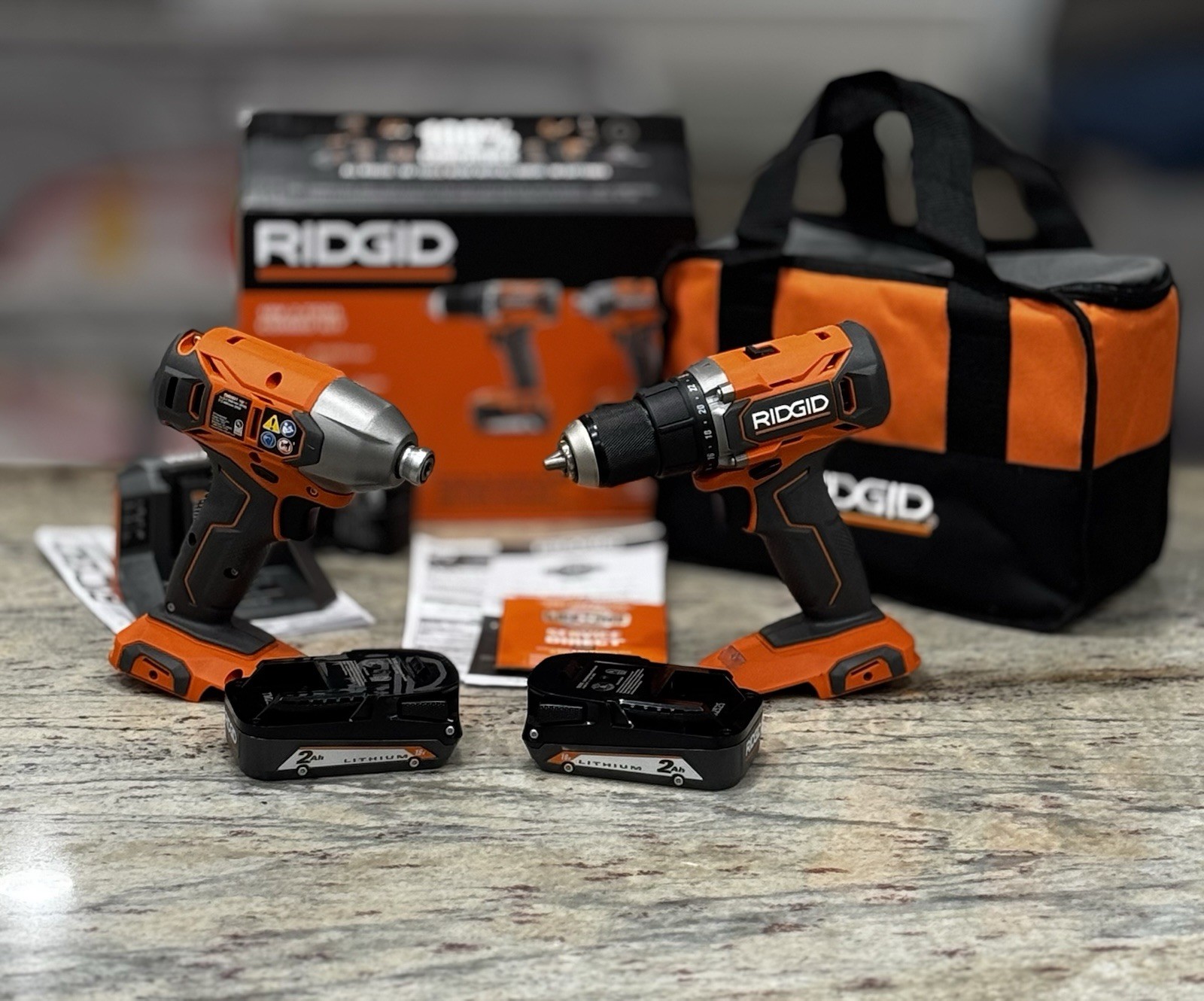 Brand New Ridgid (R92721) 18v 2 - Tool Combo Kit w/ Battery and Charger On Sale