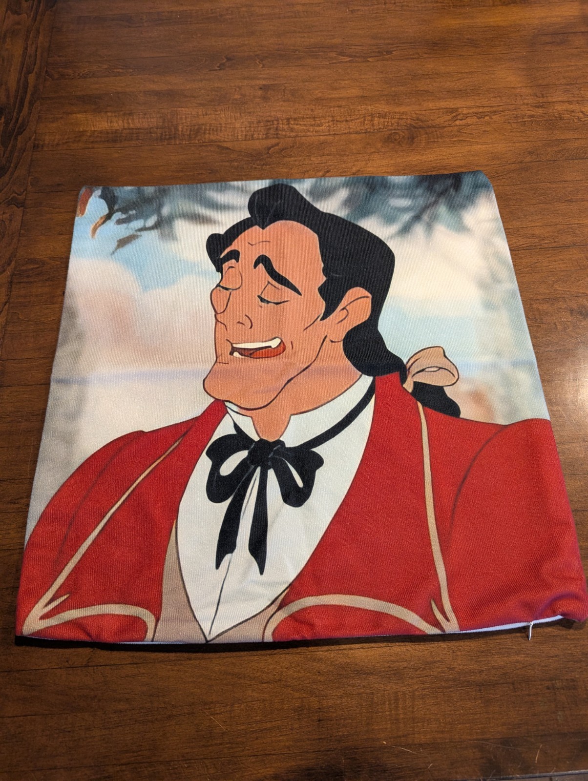 Disney Beauty and The Beast Gaston Pillow Case 17 x 17 NWOT