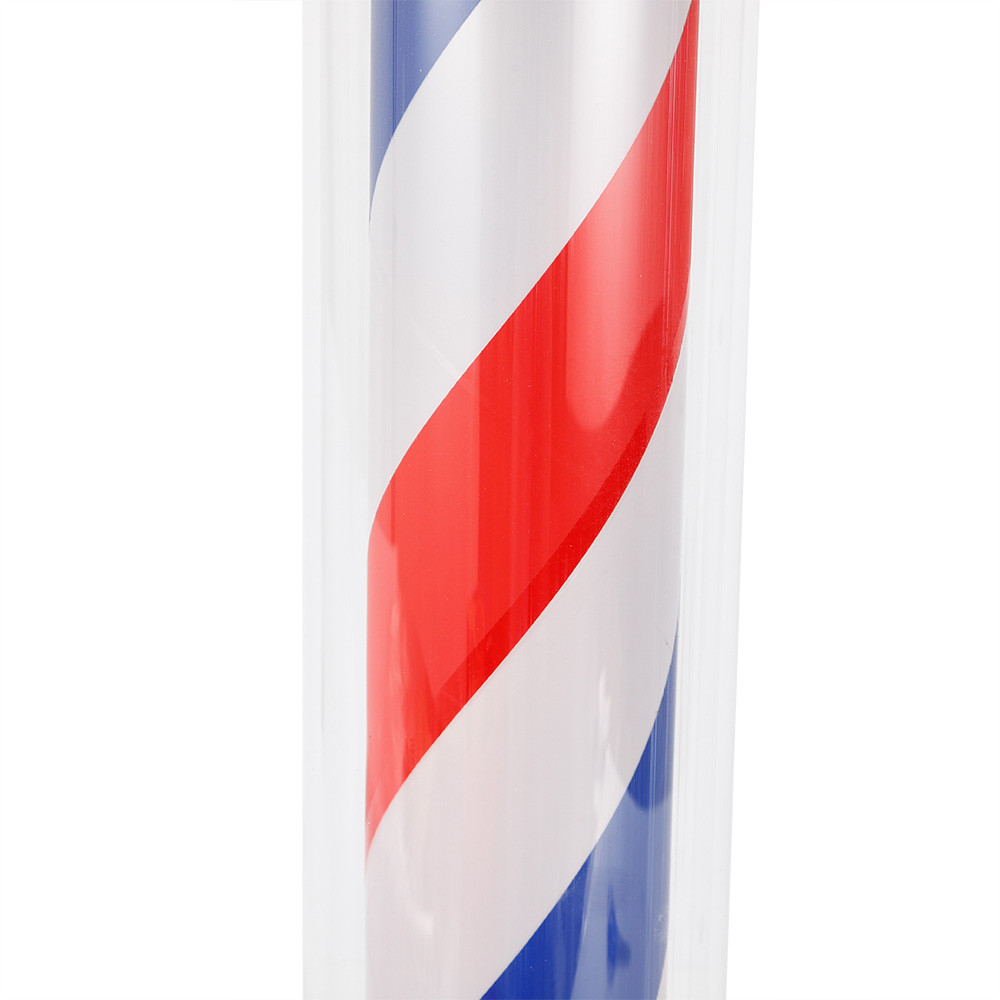 Barber Shop Pole Rotating Light LED Stripes Sign Lamp Hair Salon Red White Blue
