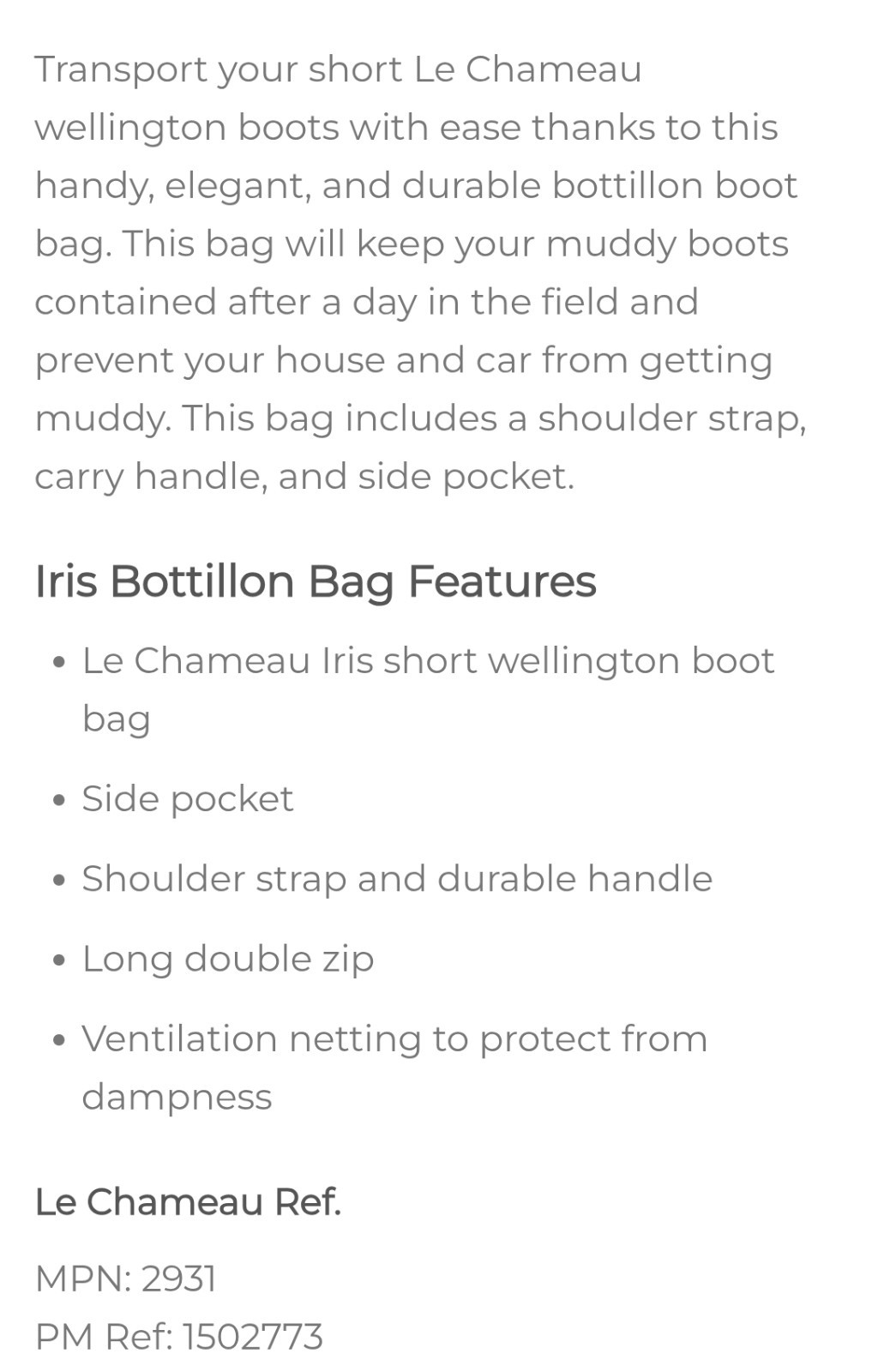 Le Chameau Iris Bottilon Boot Bag Short Rouge Color