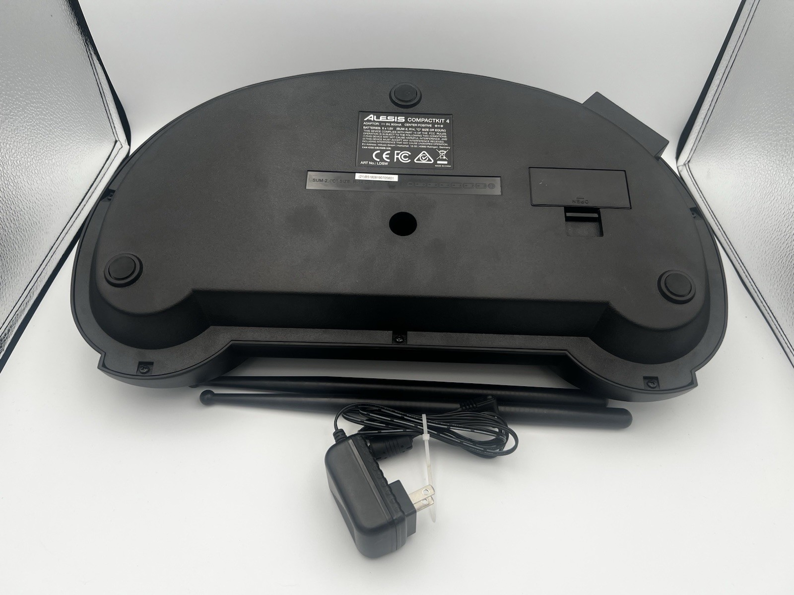 Alesis CompactKit 4 Portable Electronic Drum Pad Kit w/ AC Adapter & Sticks