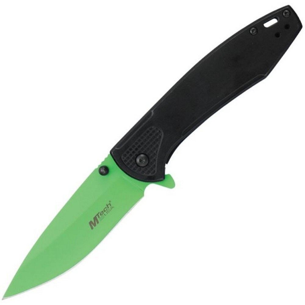 Mtech Framelock Folding Knife Green Steel Blade Stainless Handle - MT-A2024GN