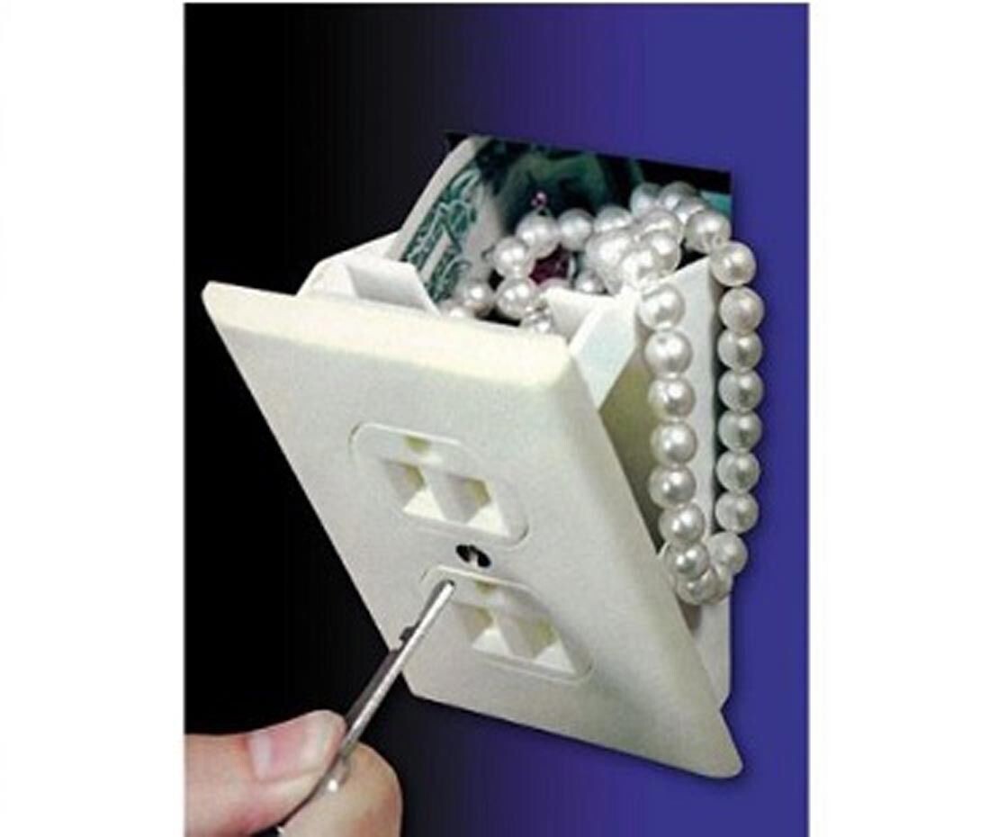 Electrical Outlet Hidden Home Security Wall Safe Socket Diversion Secret Stash