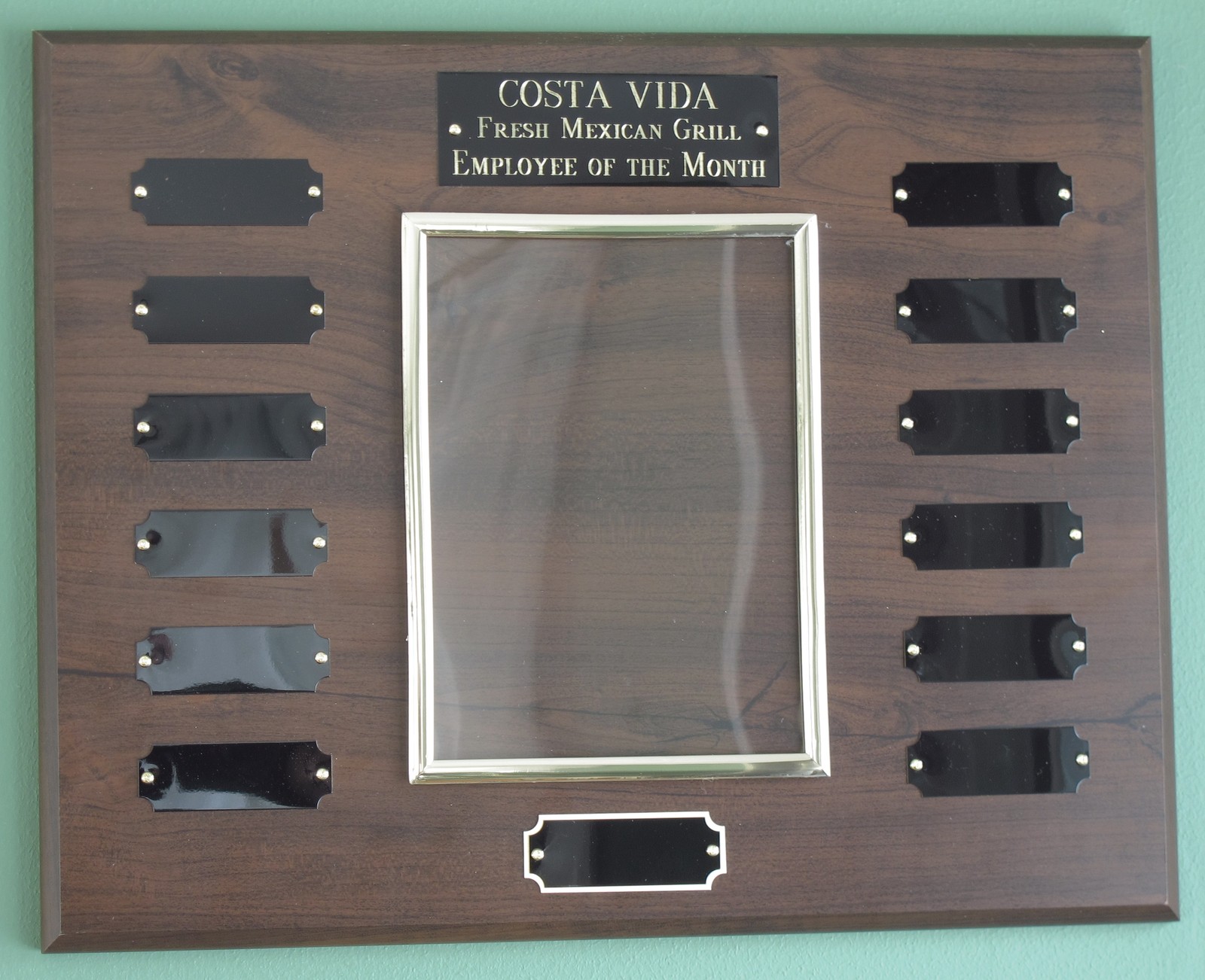 Employee of the Month Perpetual Award Plaque, 12x15 Trophy, FREE engraving
